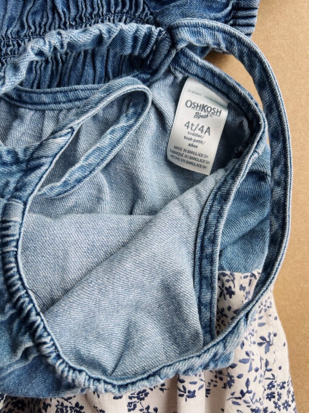 SOLD Size 4 Cottagecore Spring Dress Bundle • Denim + Cotton • OshKosh & Carter - Picture 6 of 10